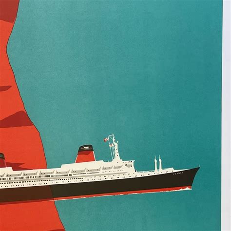 Ss France Cie Gle Transatlantique French Line Lithograph Poster