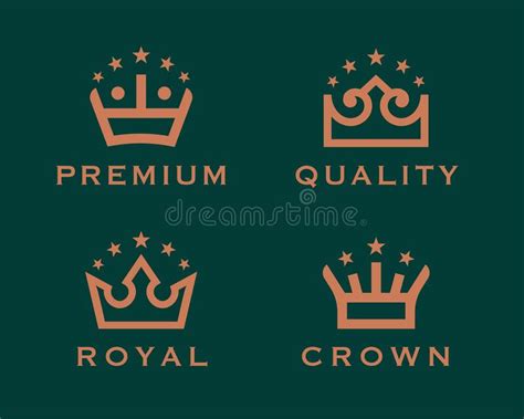 Luxury Crown Brand Icon Set 6 Stock Vector - Illustration of company ...