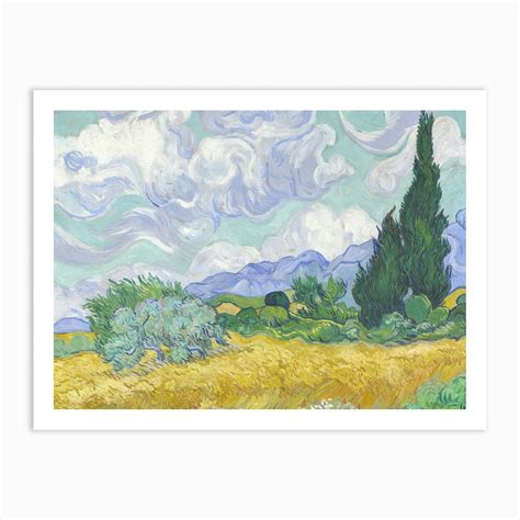 Wheatfield With Cypresses 1889 By Vincent Van Gogh Art Print By