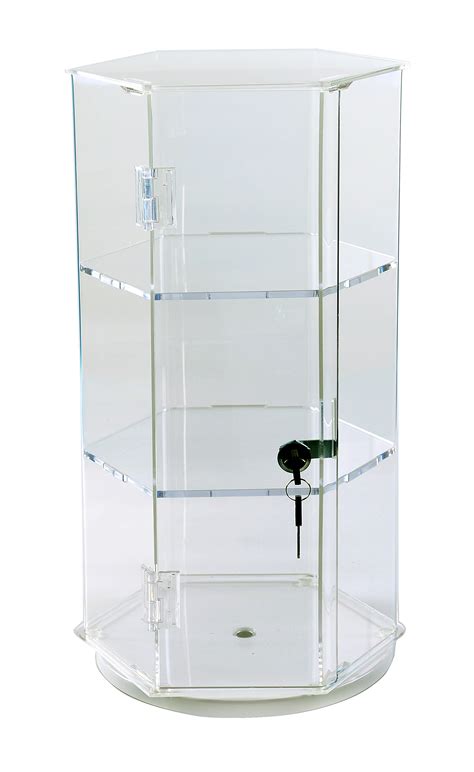 Buy Display Case 24”h Rotating Jewelry Display Case Locking Cabinet Display Cabinet