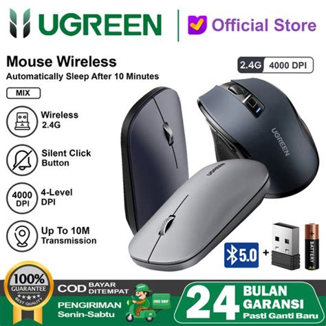 Promo Ugreen Mouse Wireless Bluetooth Silent Click For Windows Linux