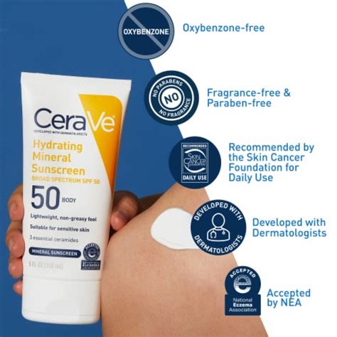 CeraVe Body Mineral Sunscreen SPF 50 5 Fl Oz Kroger