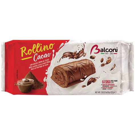 Bolo Rollino Recheio Cacau E Cobertura Chocolate Balconi Emb 222