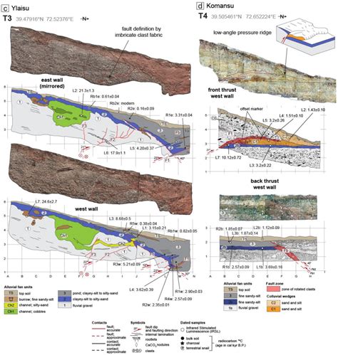 Photomosaics And Interpreted Trench Logs With Major Lithological Units