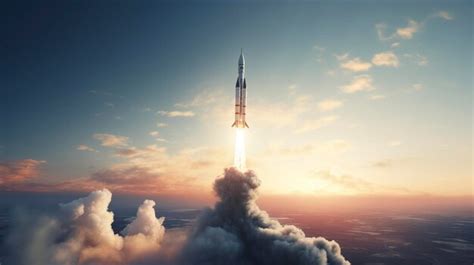 Premium Ai Image A Photo Of A Rocket Launching Into The Sky