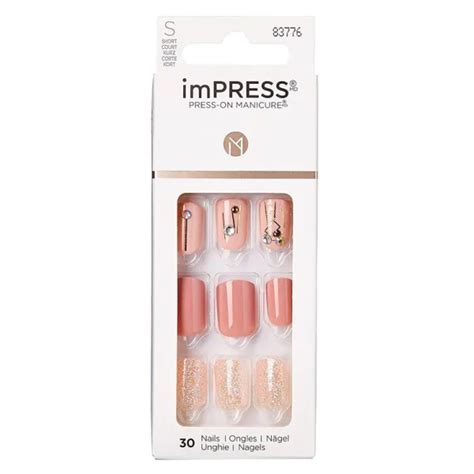 Faux Ongles Impress Press On Manicure Rose Kim015c Kiss New York