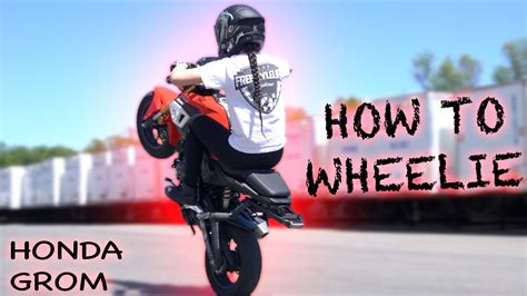 How To Wheelie Honda Grom 3 Easy Steps Tutorial Youtube