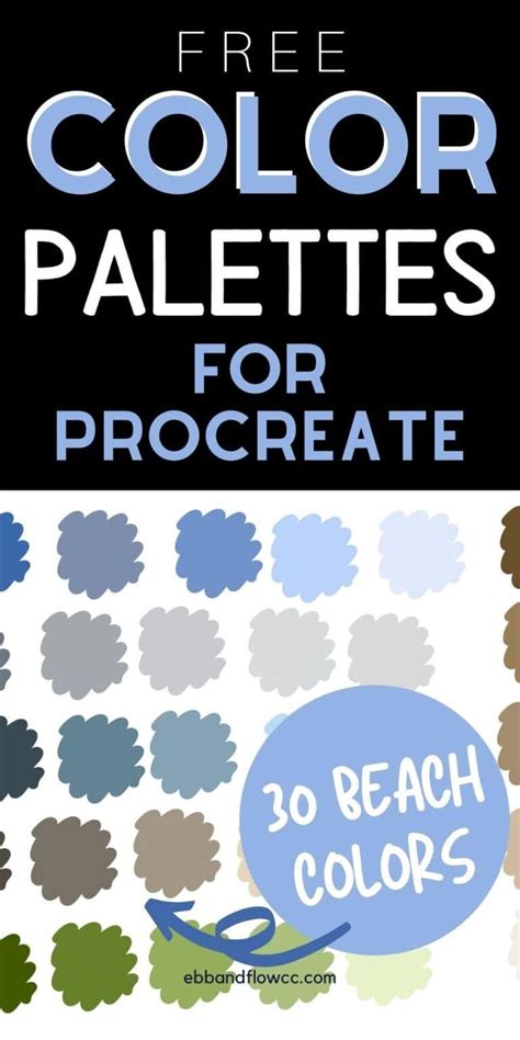 The Color Palettes For Procreate Is Shown In Blue Green And Brown