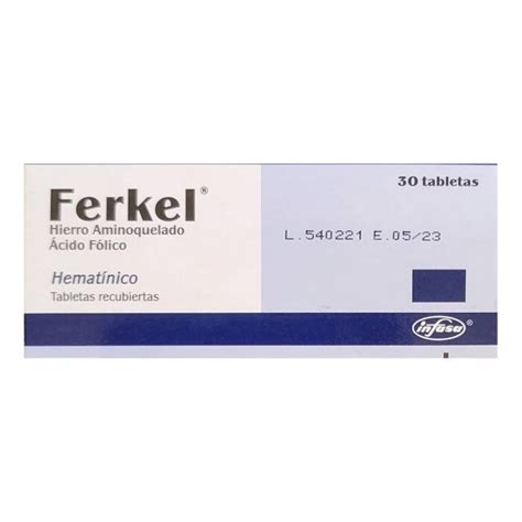 FERKEL 30MG 250MCG 30 TABLETA Distribuidor De INFASA ETICA