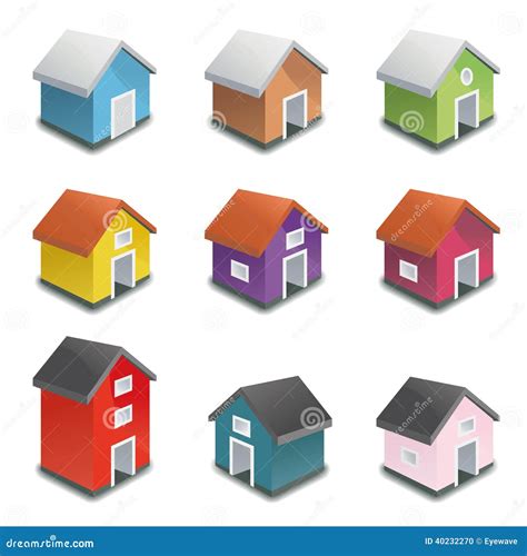 Tiny Houses Vector Icon Collection Stock Vector Illustration Of Icons