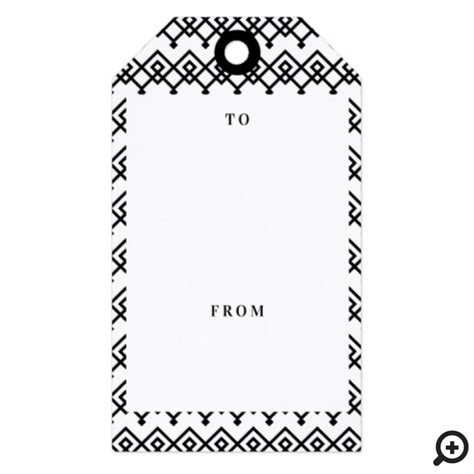 Black & White Elegant Geometric Merry Christmas Gift Tags - Moodthology ...