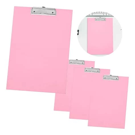 Prancheta A4 Mdf Rosa Ofício Prendedor Metal Kit 4 Unidades MercadoLivre