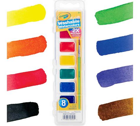 8 Washable Watercolors, Paint Set For Kids | Crayola.com | Crayola