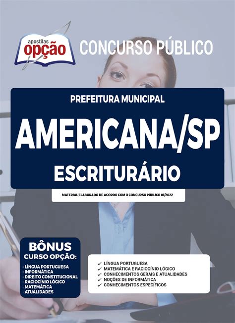 Apostila Prefeitura de Americana SP Escriturário