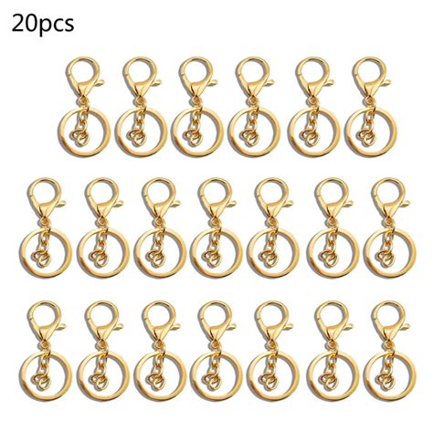 Hgycpp 20pcs Gold Silver Metal Snap Hook Lobster Clasps Lanyard Keyrings Diy Keychain Jewelry