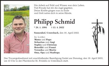 Traueranzeigen Von Philipp Schmid Augsburger Allgemeine Zeitung