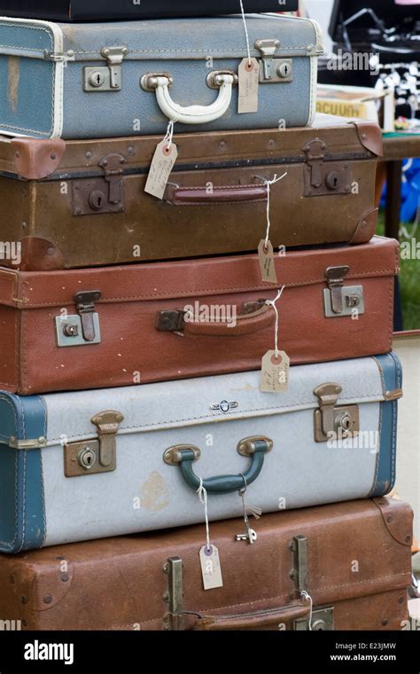 Stacked Retro Vintage Suitcases Stock Photo Alamy