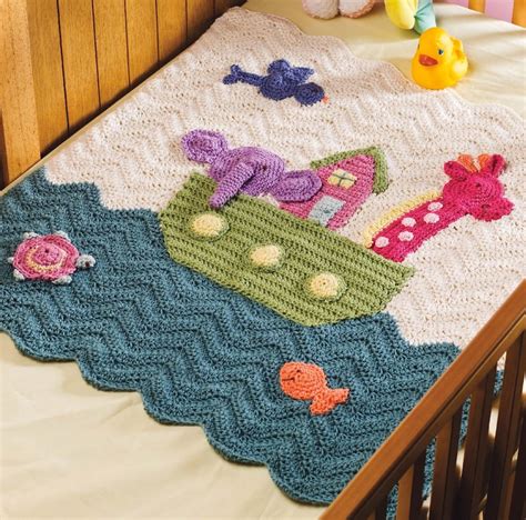 Vintage Crochet Pattern Bible Themed Noahs Ark Baby Blanket Afghan Etsy