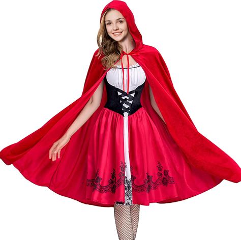 Shejize Womens Gothic Red Riding Hood Costume Halloween