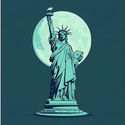 Premium Photo Liberty Illuminated Statue Of Liberty Vector Art