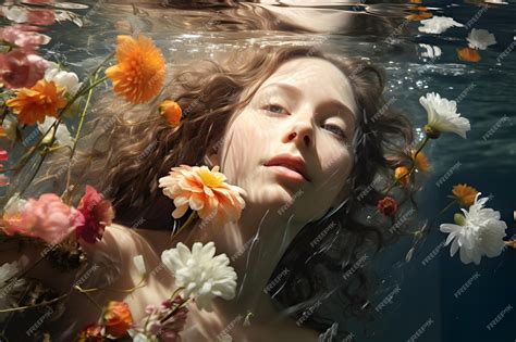 Premium Photo Woman Underwater Swimming Cinematic Elegant