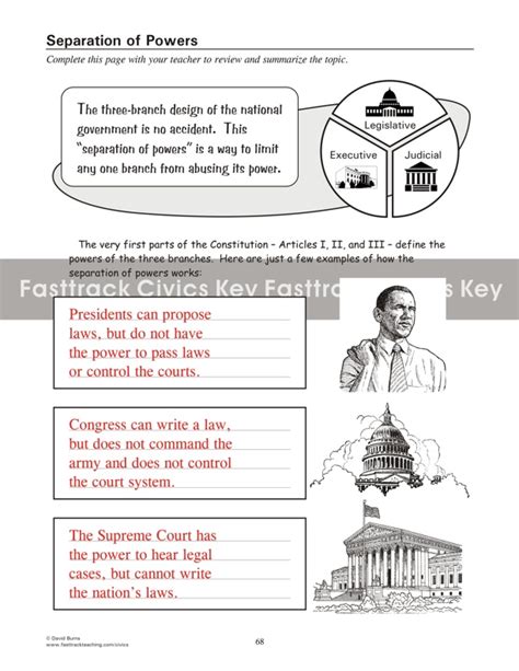 Separation Of Powers Worksheets Answers