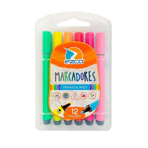 MARCADOR TRIANGULAR EZCO X12 COLORES