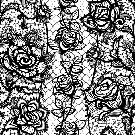 Abstract Seamless Lace Pattern With Flowers Roses Stock Vector Image By