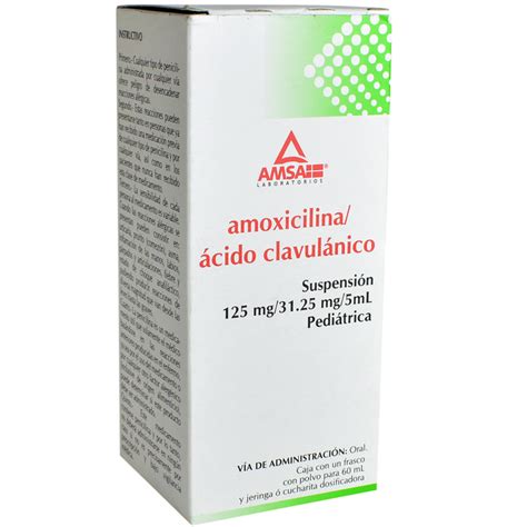 AMOXICILINA ACIDO CLAVULANICO 125 31 25MG 5ML SUSP 60 ML AMSA