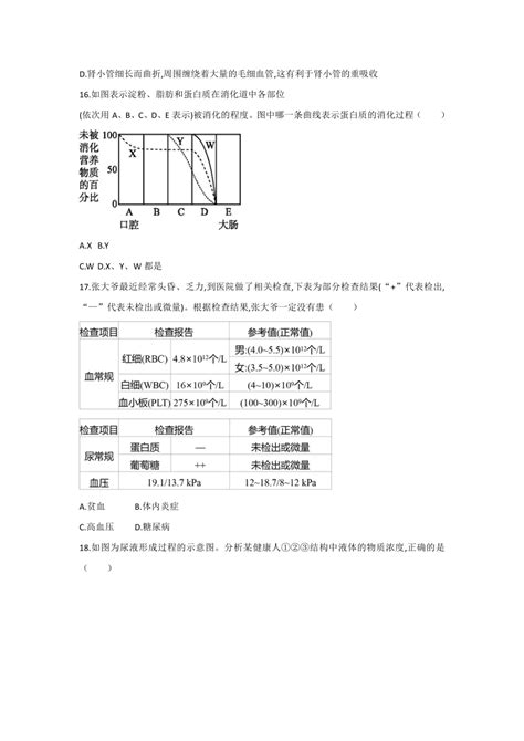 浙教版科学九年级上册阶段综合测试：第4章 代谢与平衡（含答案） 21世纪教育网