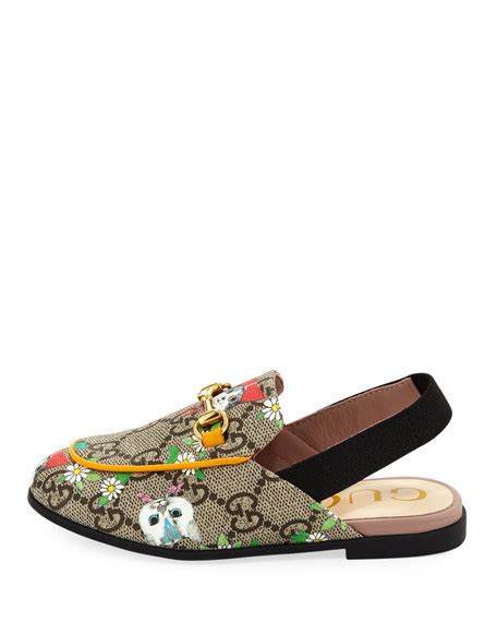 Gucci Princetown Gg Supreme Horsebit Mule Slide Toddler Neiman Marcus