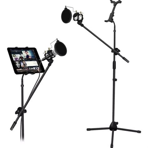 Pedestal Suporte Microfone Pop Filter Shockmount Sup Tablet Frete Gr Tis