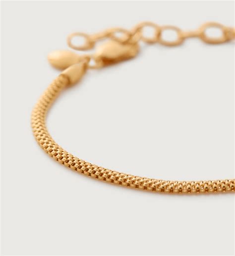 Heirloom Woven Fine Chain Bracelet In 18ct Gold Vermeil On Sterling