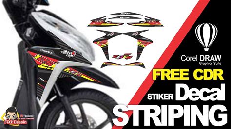 Dwonload Pola Striping Decal Klx Full Body Cdr Cara Edit Decal Klx