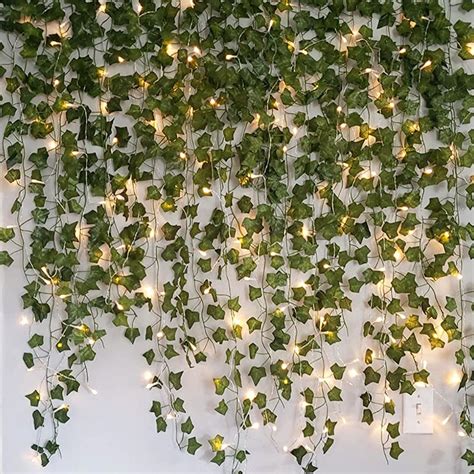 In Artificial Creeper Green Leaf Ivy Vine M With M Led String