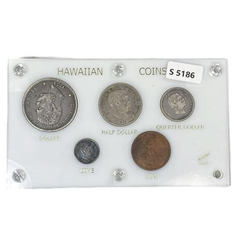 1883 Hawaiian Coin Set 5 Coins Auction
