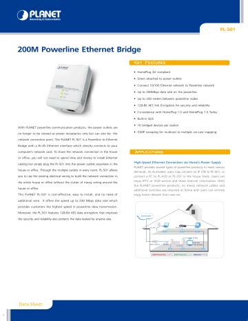 PLANET PL 501 Datasheet Manualzz