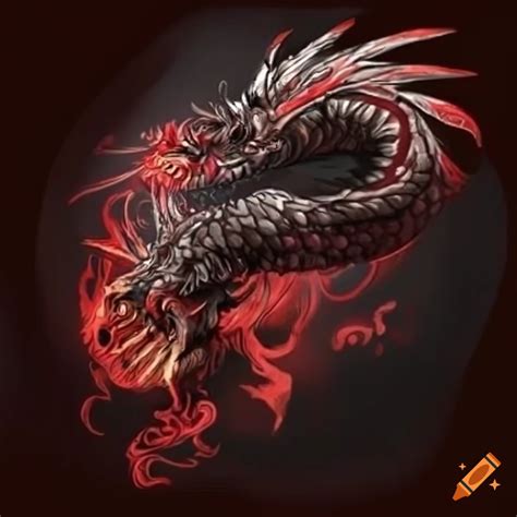 Artistic Representation Of A Black And Red Chinese Dragon On Craiyon