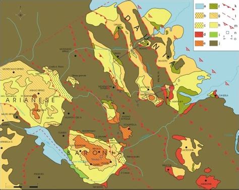 Carta Geologica Schematica Che Illustra La Distribuzione Delle