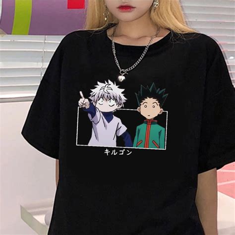 Camiseta Unissex Estampa Killua E Gon Hunter X Camisa Manga Curta Anime