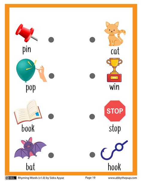 Match English Rhyming Words Worksheet Free Printable Puzzle Games