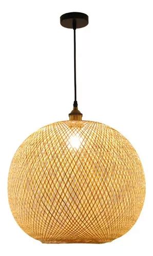 Lustre Luz Pendente Bambu R Stico Retr Tecelagem Decora O