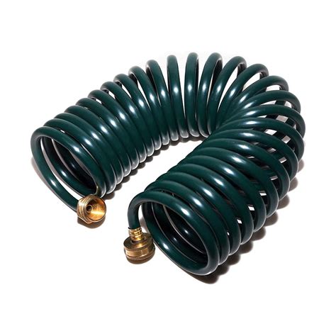 FUNJEE Heavy Duty EVA Coil Hose Recoil Garden Water Hose With 3 4 GHT