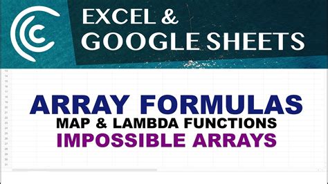 Advanced Array Formulas In Google Sheets Excel Youtube