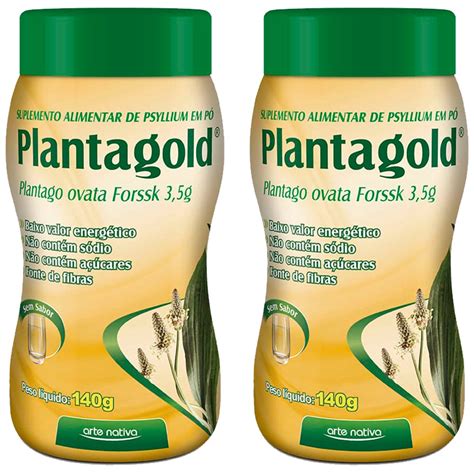 X Planta Gold Psyllium Plantago Ovata Rico Em Fibras Sem Sabor Pote