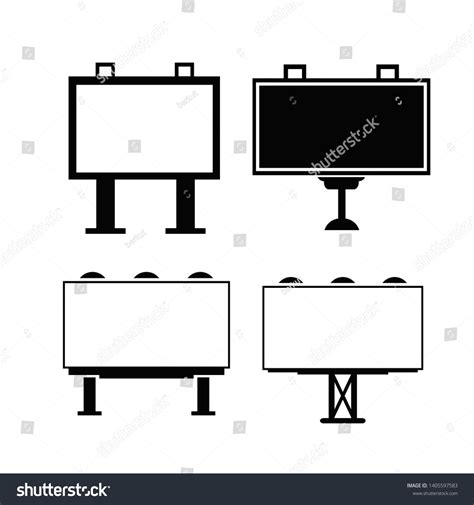 Billboard Advertising Marketing Icon Set Stock Vector (Royalty Free ...