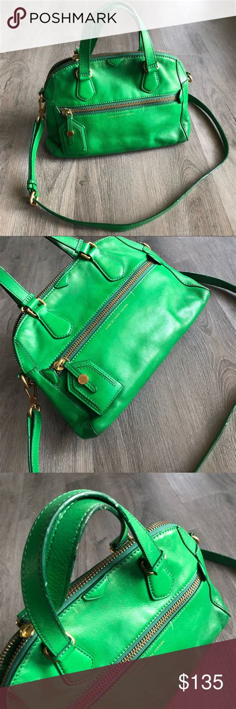 Marc Jacobs Green Bag Purse With Zipper Semashow