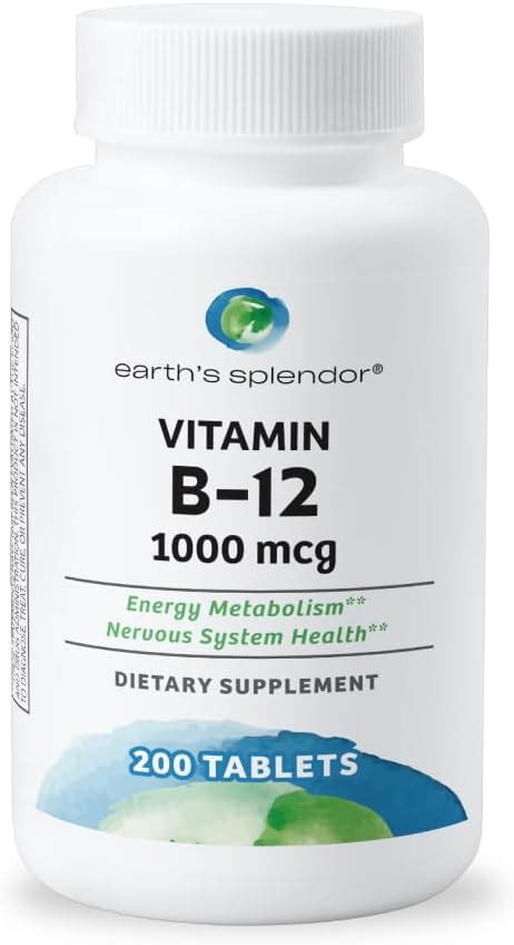 Natures Bounty Vitamin B 12 1000 Mcg Tablets 100 Count Pack Of 1 Health