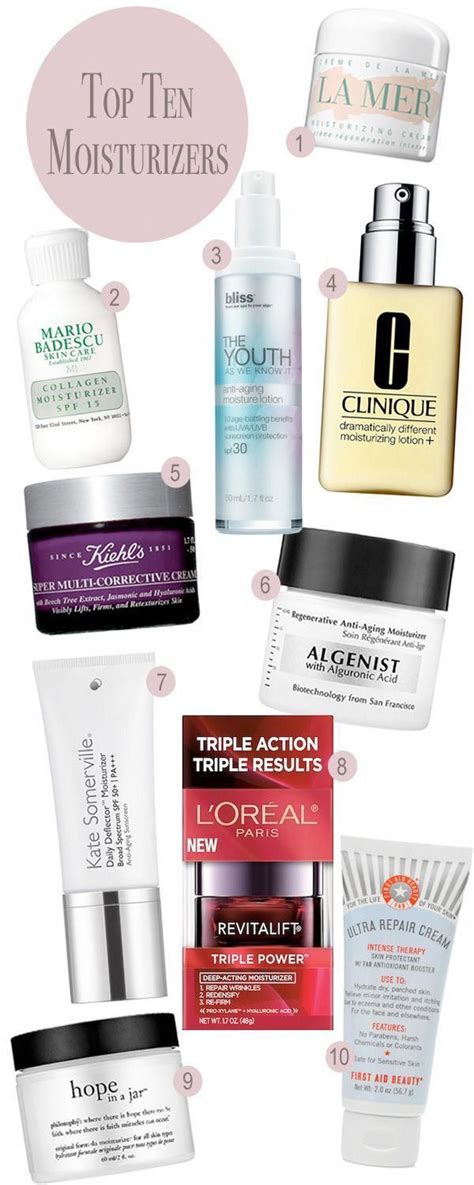 Top 10 Moisturizers Beautiful Makeup Search Top Skin Care Products