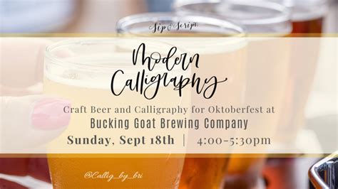 Modern Calligraphy For Beginners At Bucking Goat Brewery Sip Script